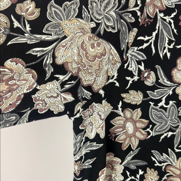 Lucky Brand Floral Black Brown and Gray 3/4 Sleeve Blouse Size 2X - Picture 4 of 13